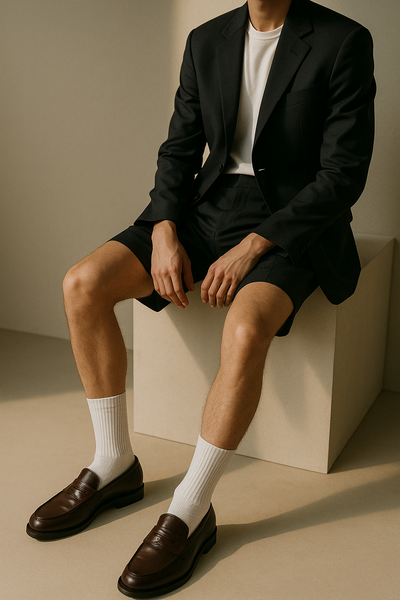 Slow Burn Style: Why White Loafers & Socks Are Low-Effort Powercore